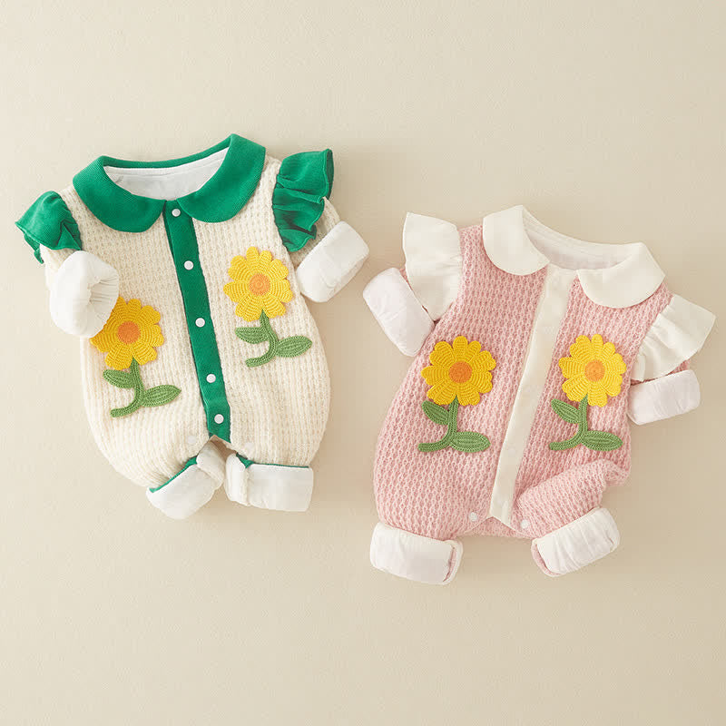 Baby Lovely Sunflower Knitted Romper