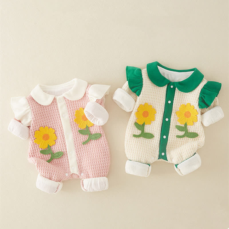 Baby Lovely Sunflower Knitted Romper