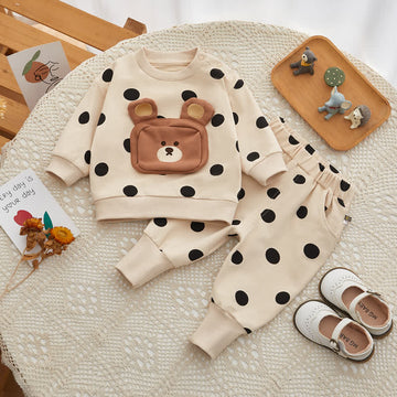 Baby 2-Piece Cartoon Bear Dots Set