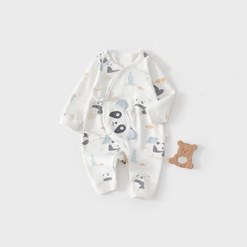 Baby White Cute Panda Kimono Romper