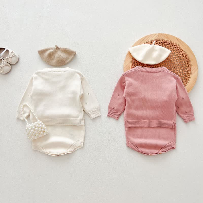 Baby Embroidered Flower Cardigan/Bodysuit