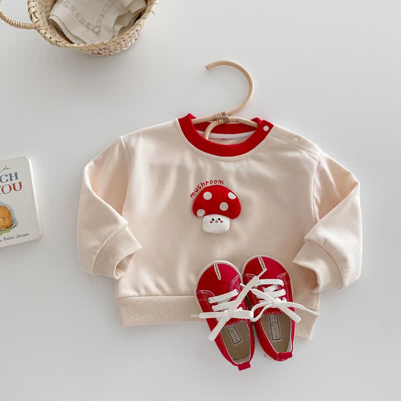 MUSHROOM Baby 3D Doll Beige Sweatshirt