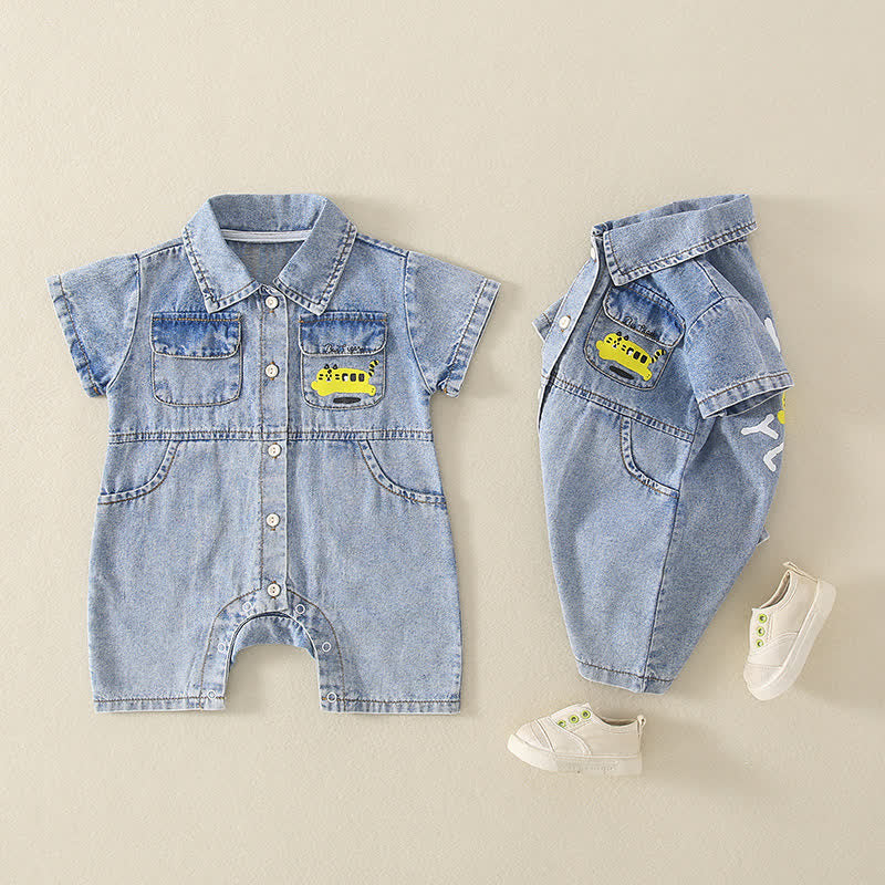 Baby Denim Lovely Tiger Blue Romper