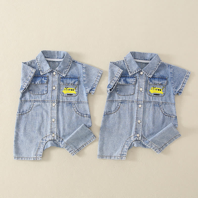 Baby Denim Lovely Tiger Blue Romper