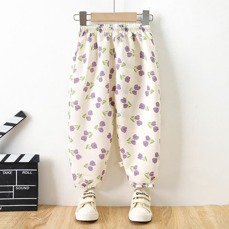 Toddler Girl Purple Tulip Jogger Pants