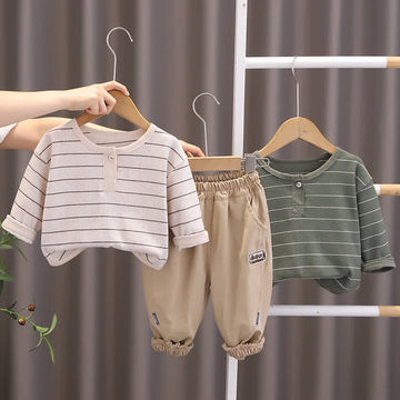 Toddler 2-Piece Simple Striped Casual Set