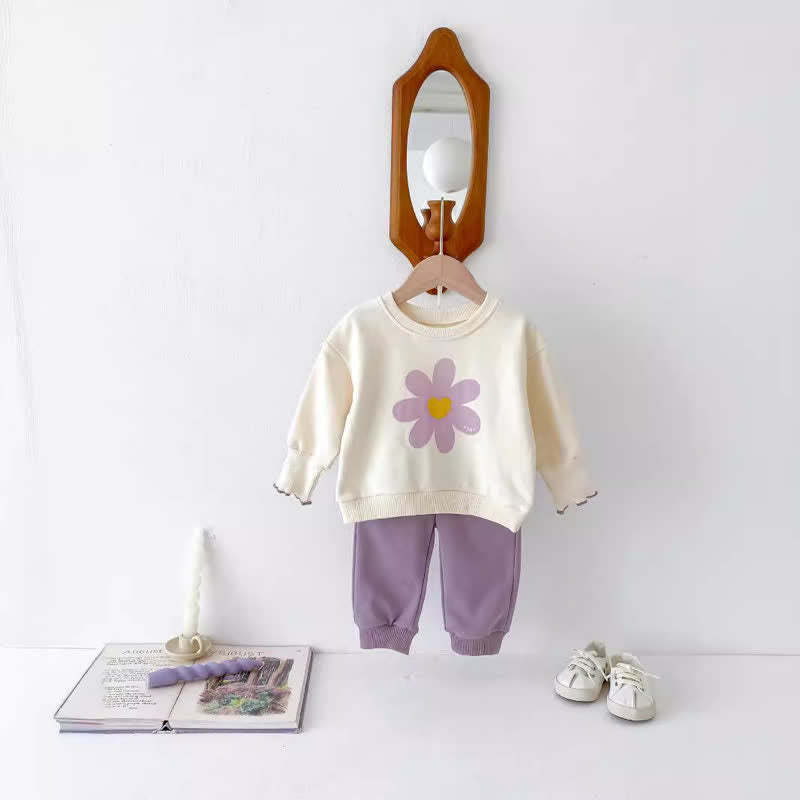 Baby 2-Piece Purple Flower Heart Set