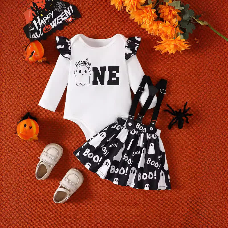 SPOOKY ONE Baby 2-Piece White Set