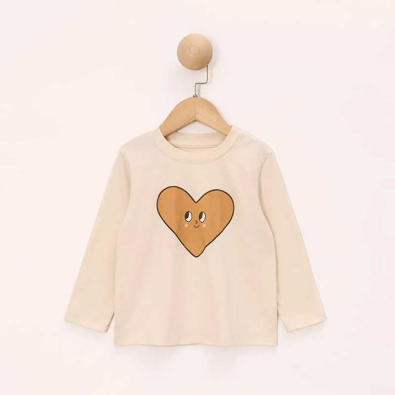 Baby Toddler Heart Star Beige T-shirt