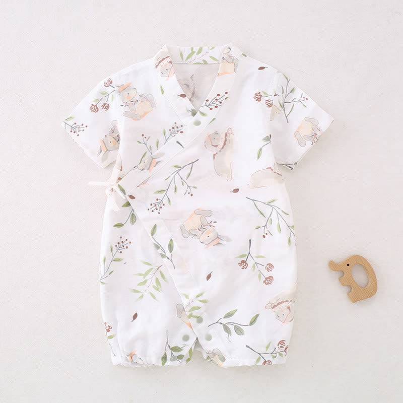 Baby Animal Fruit Cactus Kimono Romper