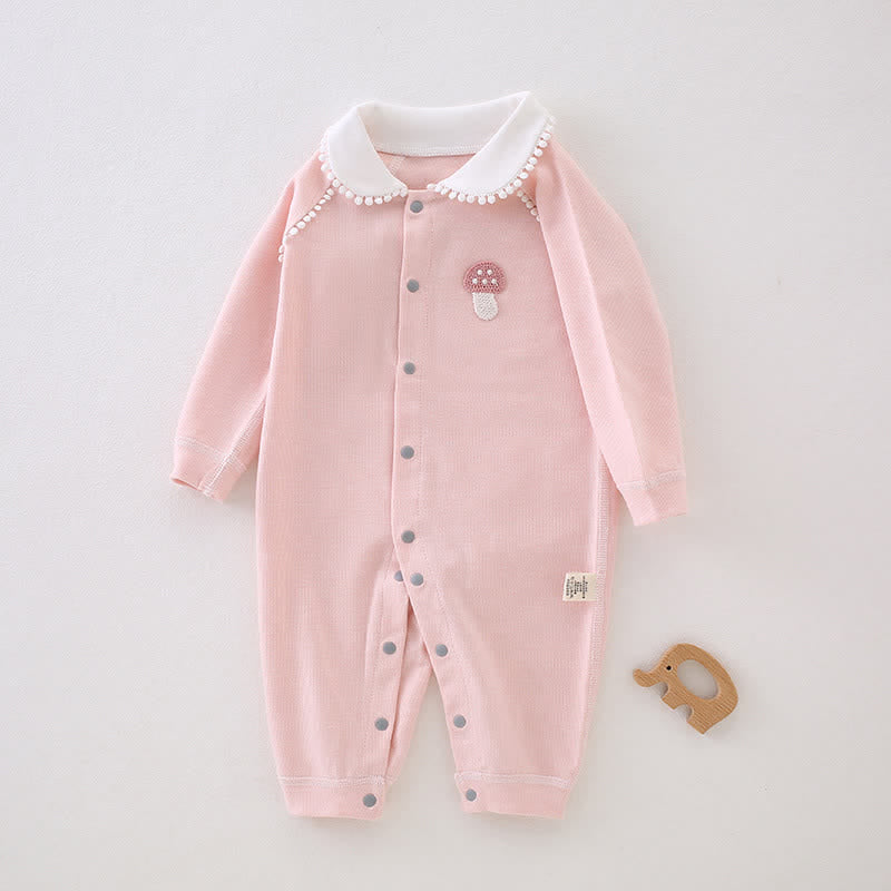 Baby Mushroom Lovely Polo Button Romper