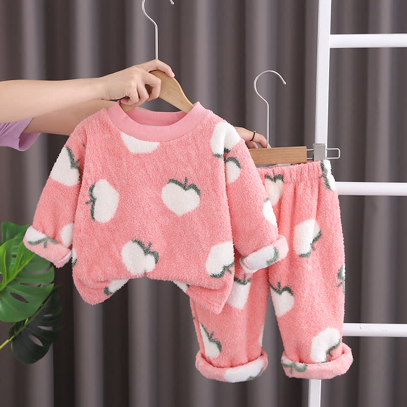 Toddler 2-Piece Flannel Peach Pajamas Set