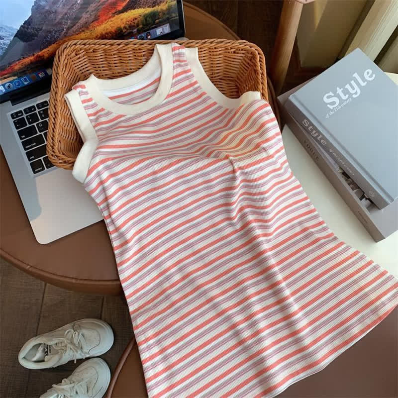 Kid Girl Sleeveless Striped Dress