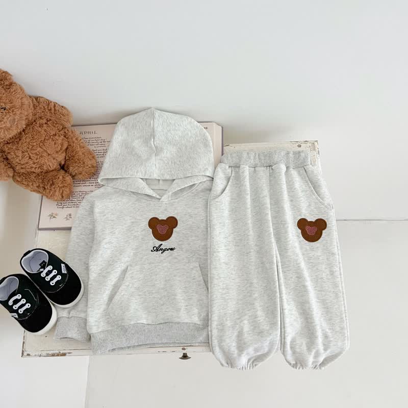 Baby 2-Piece Bear Hooded Sweatsuit Set