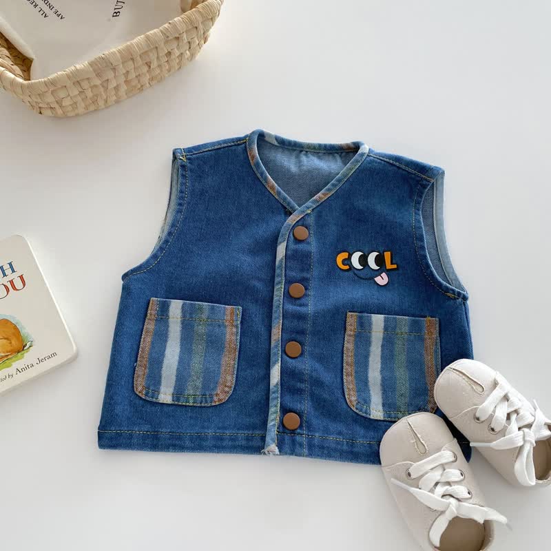 COOL Baby Denim Striped Button Vest