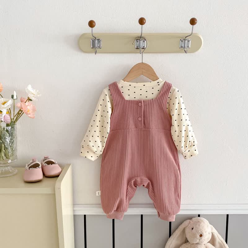 Baby Bunny Corduroy Heart T-shirt Overalls