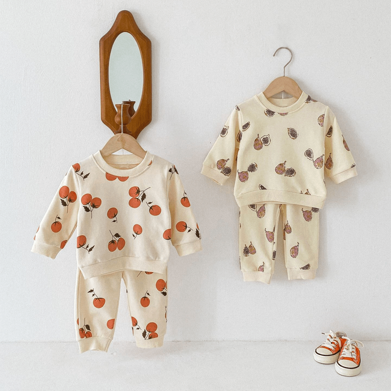 Baby 2-Piece Fig Orange Sweatsuit Set