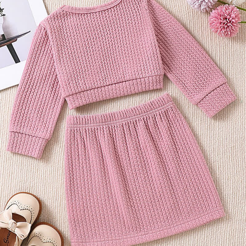 Baby Girl 2-Piece Solid Color Pink Set