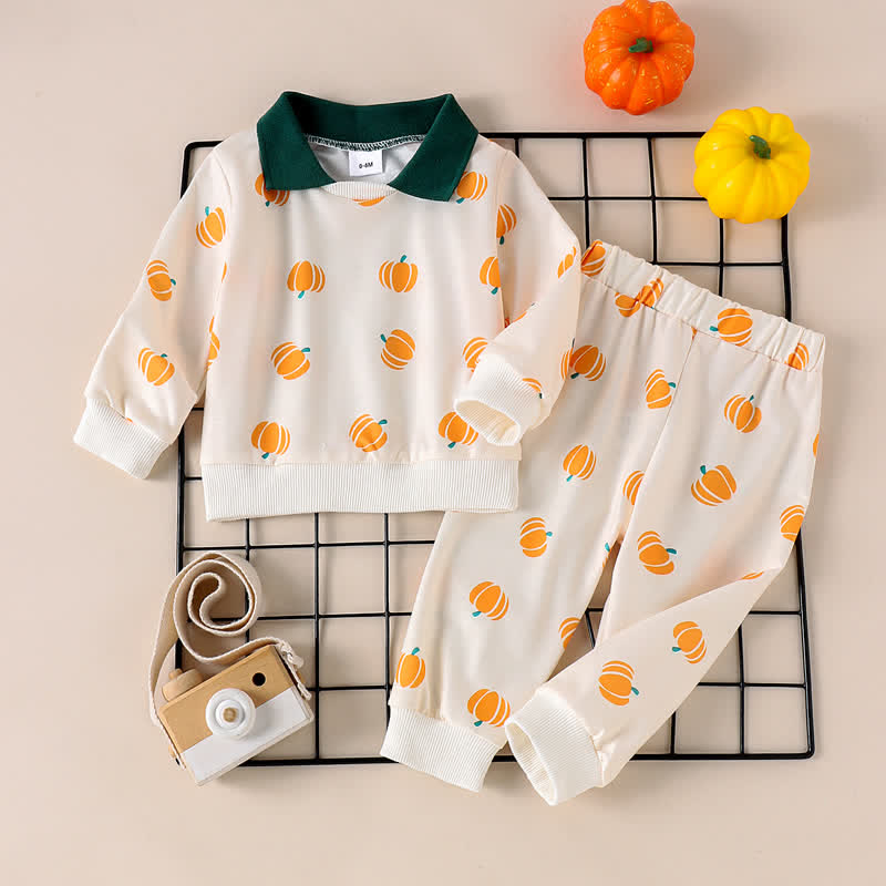 Baby 2-Piece Pumpkin Gloves Polo Set