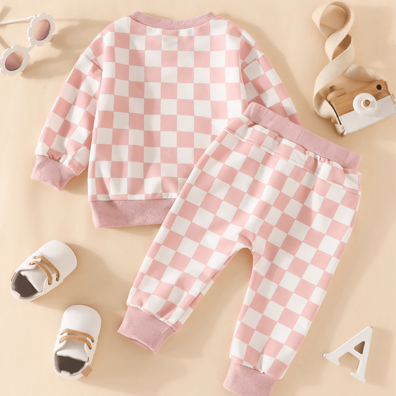 Toddler 2-Piece Checkerboard Sweatsuit Set