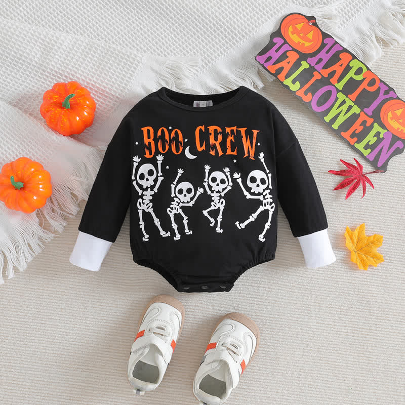 BOO CREW Baby Skeleton Black Bodysuit