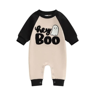 HEY BOO Baby Contrast Sleeves Romper