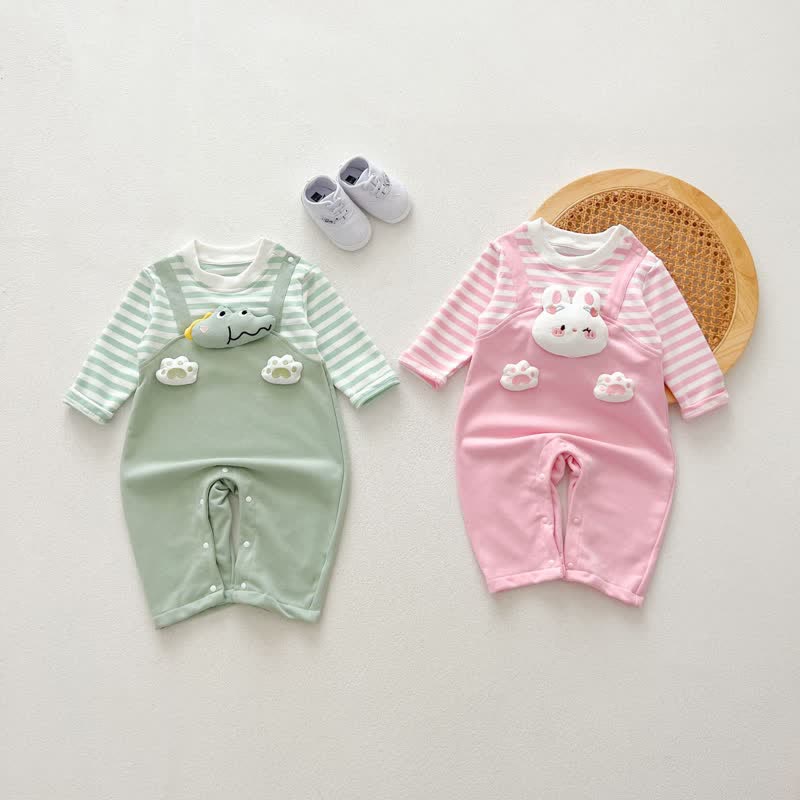 Baby Rabbit Crocodile Fake 2Pcs Romper