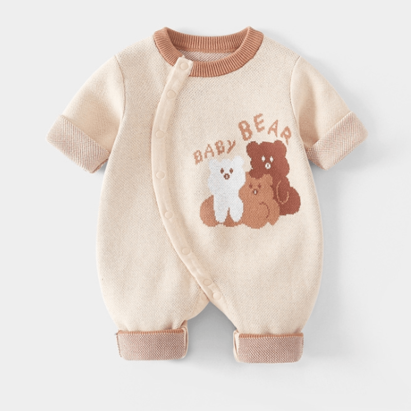 BABY BEAR Baby Knitted Animal Romper