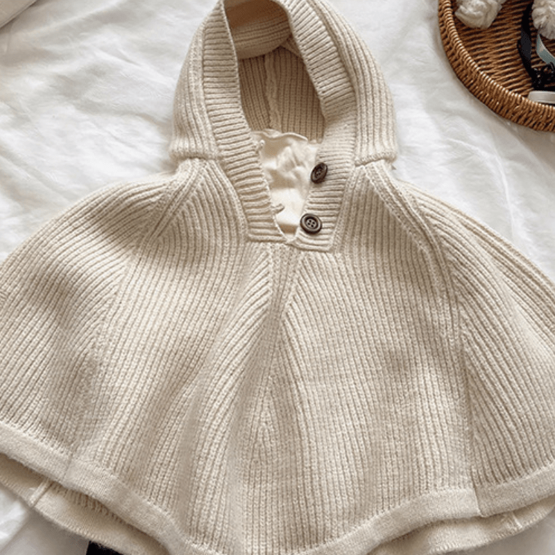 Kid Girl Hooded Cape Sweater