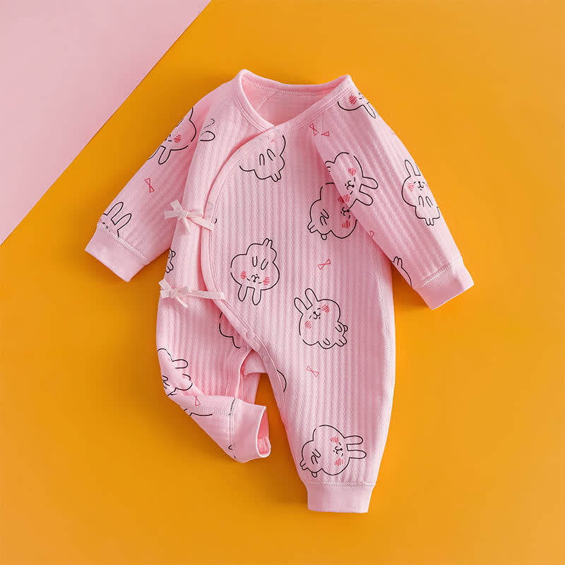 Baby Pink Bunny Whale Kimono Romper