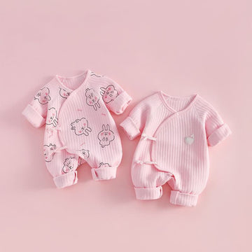 Baby Pink Bunny Whale Kimono Romper