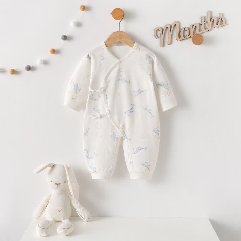 Baby White Whale Kimono Romper