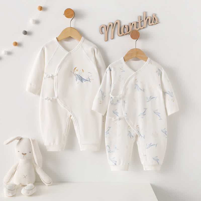 Baby White Whale Kimono Romper