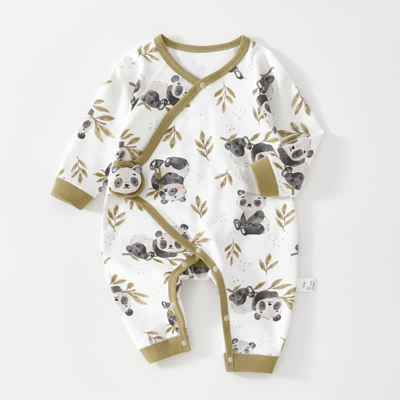 Baby Panda Kimono White Romper