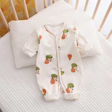 Baby Mushroom Pear White Romper