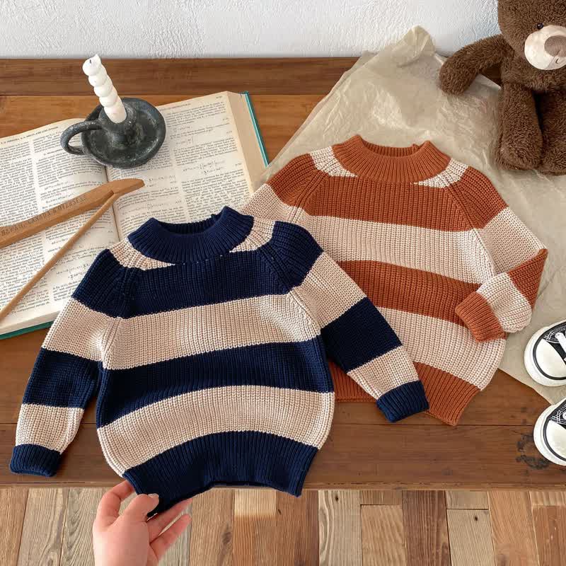 Kid Boy Twist Knit Pullover Sweater