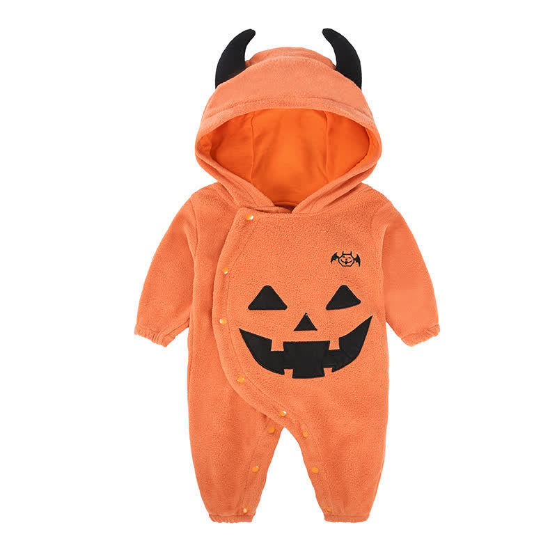 Baby Halloween Pumpkin Hooded Romper