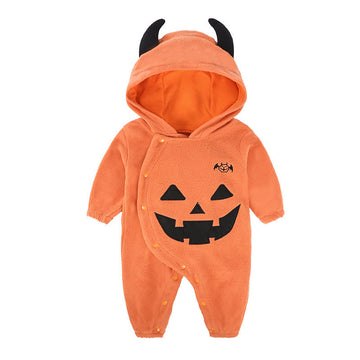 Baby Halloween Pumpkin Hooded Romper