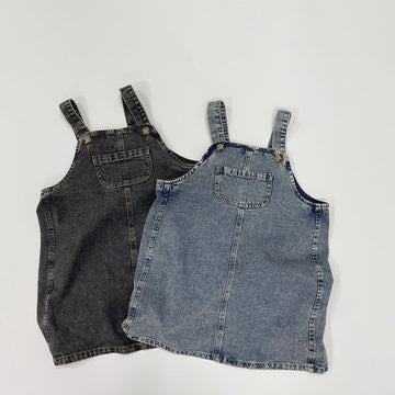 Toddler Denim Pocket Suspender Dress