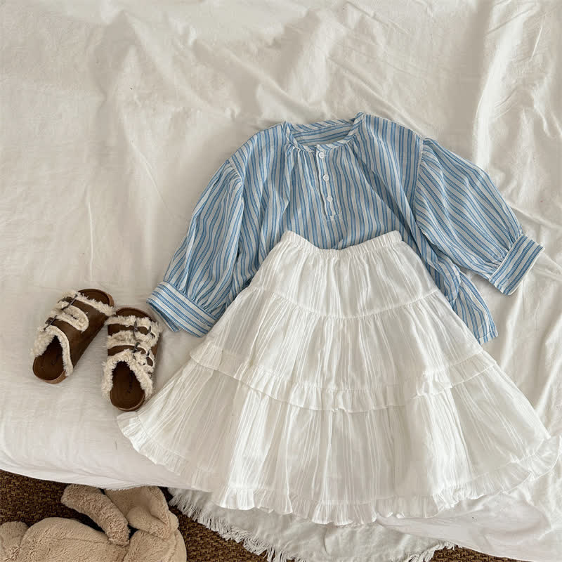 Toddler Girl Blue Striped Blouse