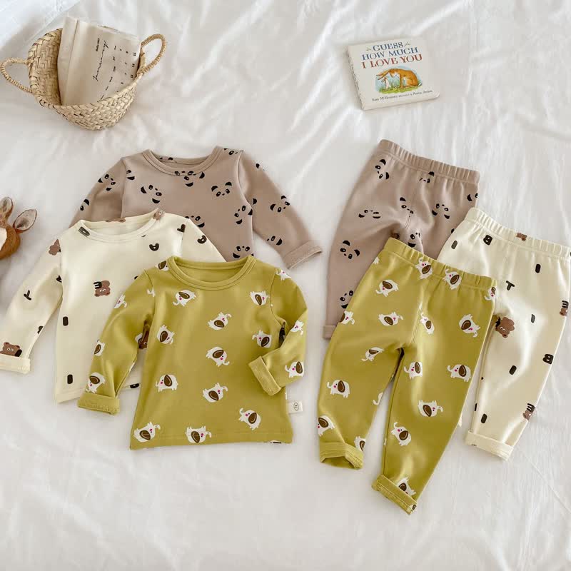 Baby 2-Piece Cartoon Animal Pajamas Set