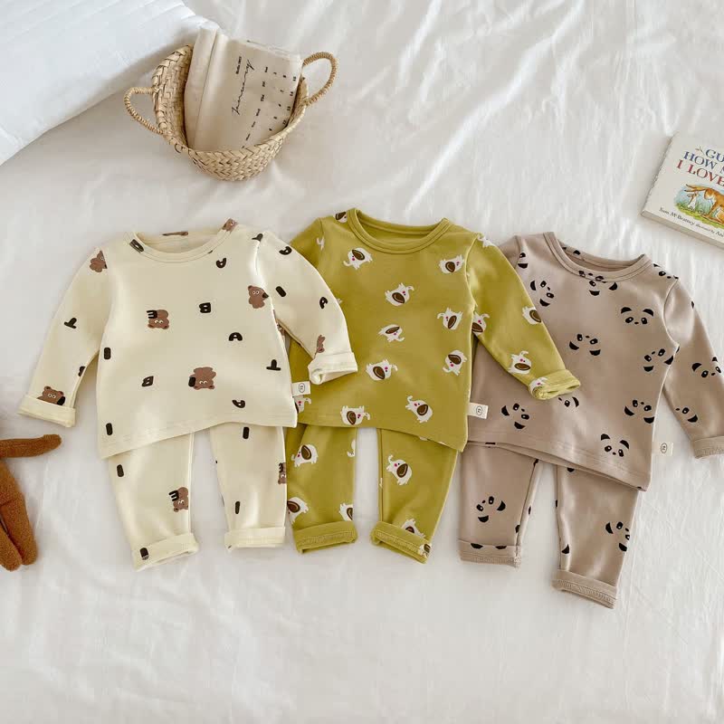 Baby 2-Piece Cartoon Animal Pajamas Set