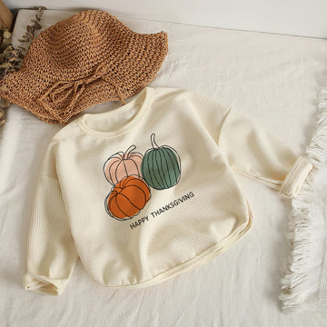 HAPPY THANKSGIVING Baby Toddler Pumpkin Long Sleeves Top