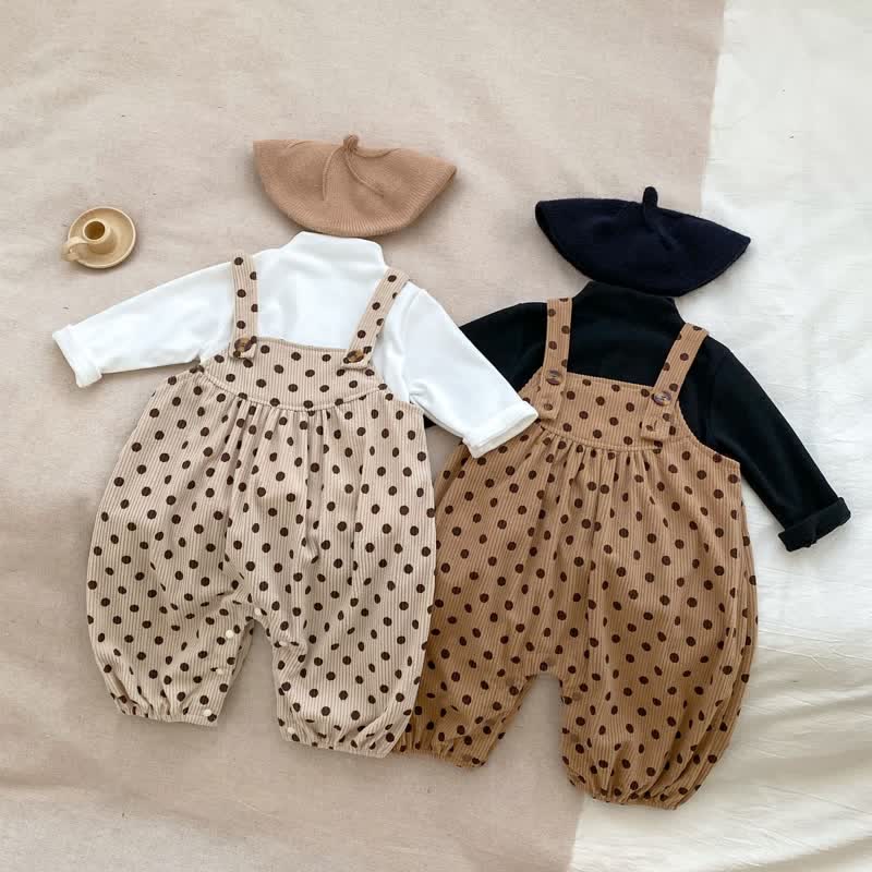 Baby Corduroy Dots Loose Cute Overalls