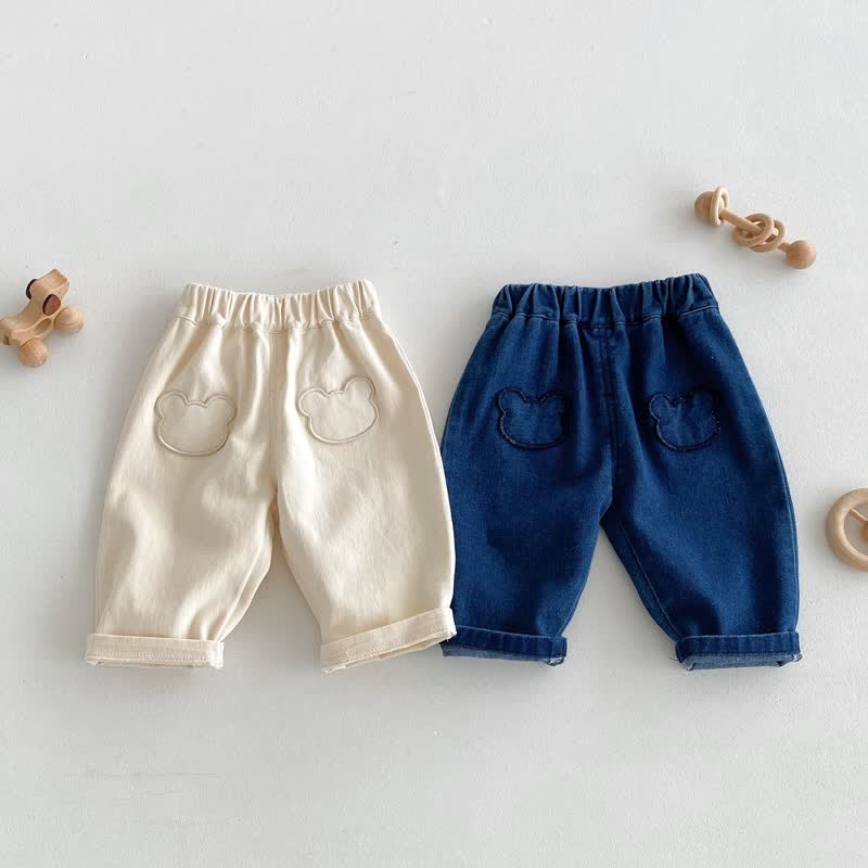 Baby Cute Bear Casual Denim Pants