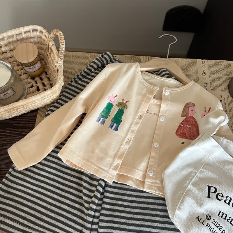 Toddler Striped Bunny Coat/Camisole/Pants