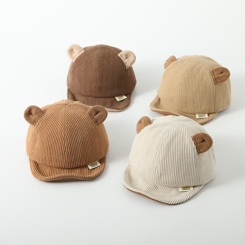 Baby Bear Corduroy Simple Peaked Cap