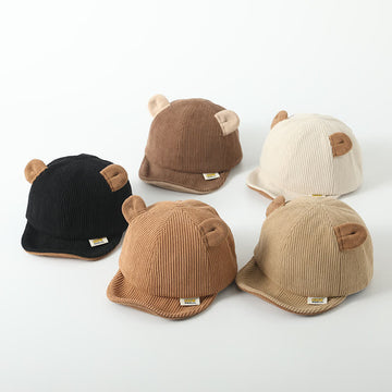 Baby Bear Corduroy Simple Peaked Cap