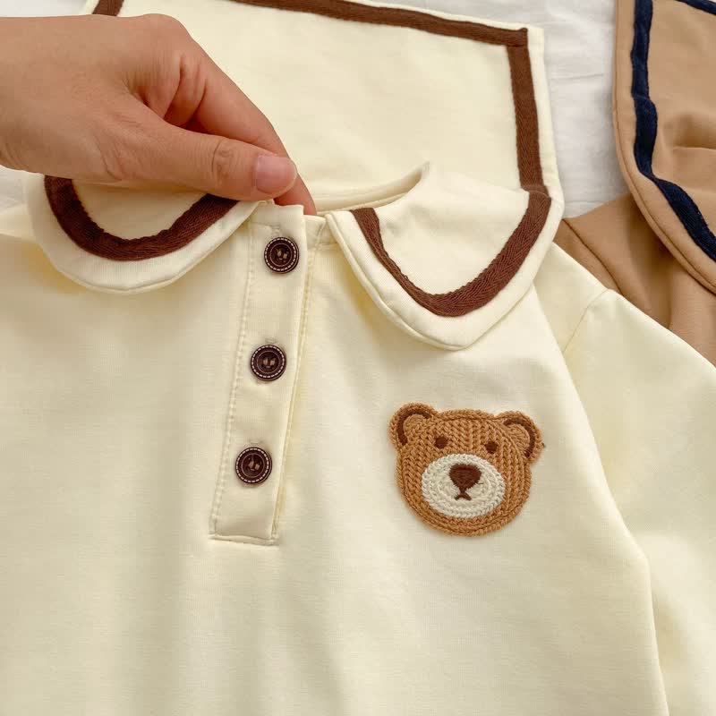 Baby Cute Bear Double Pocket Romper