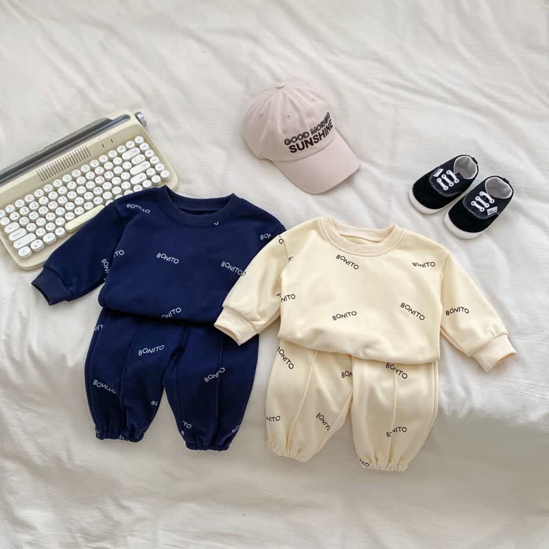 BONITO Baby 2-Piece Simple Casual Sweatsuit Set